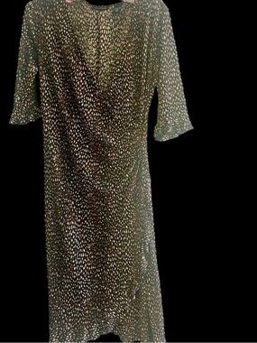 New York & Company flattering  Tan and Brown Animal Print Dress Sixe Small EUC